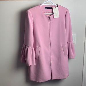 Nwt Zara pink spring bell sleeve coat